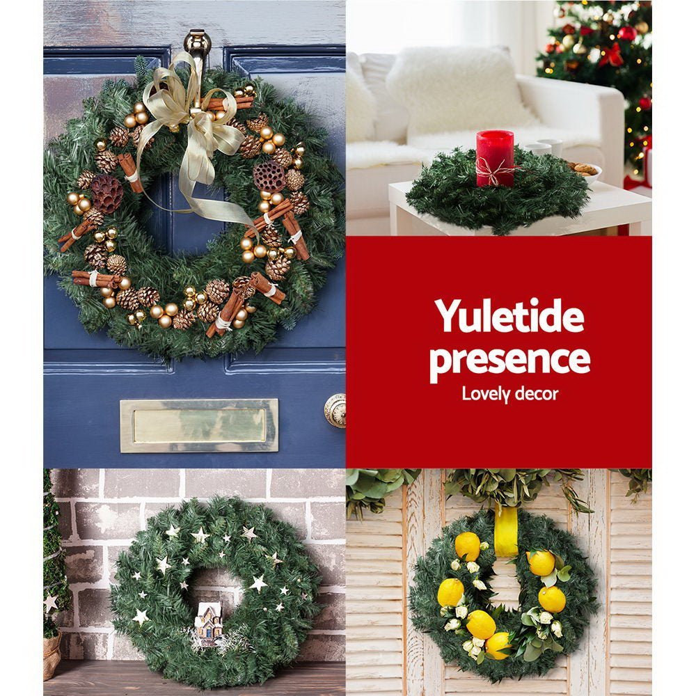 Jingle Jollys Christmas Wreath 60cm Xmas Tree Decoration Green - Little Kids Business