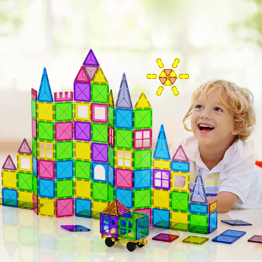 Keezi 120pcs Kids Magnetic Tiles Blocks Building Educational Toys Children Gift - Little Kids Business