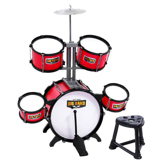 Keezi Kids 7 Drum Set Junior Drums Kit Musical Play Toys Childrens Mini Big Band - Little Kids Business