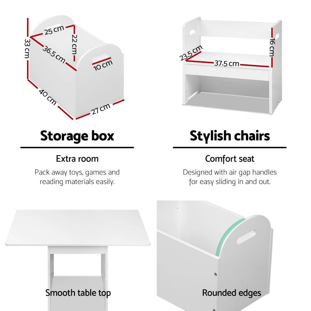 Keezi Kids Multi-function Table and Chair Hidden Storage Box Toy Activity Desk - Little Kids Business