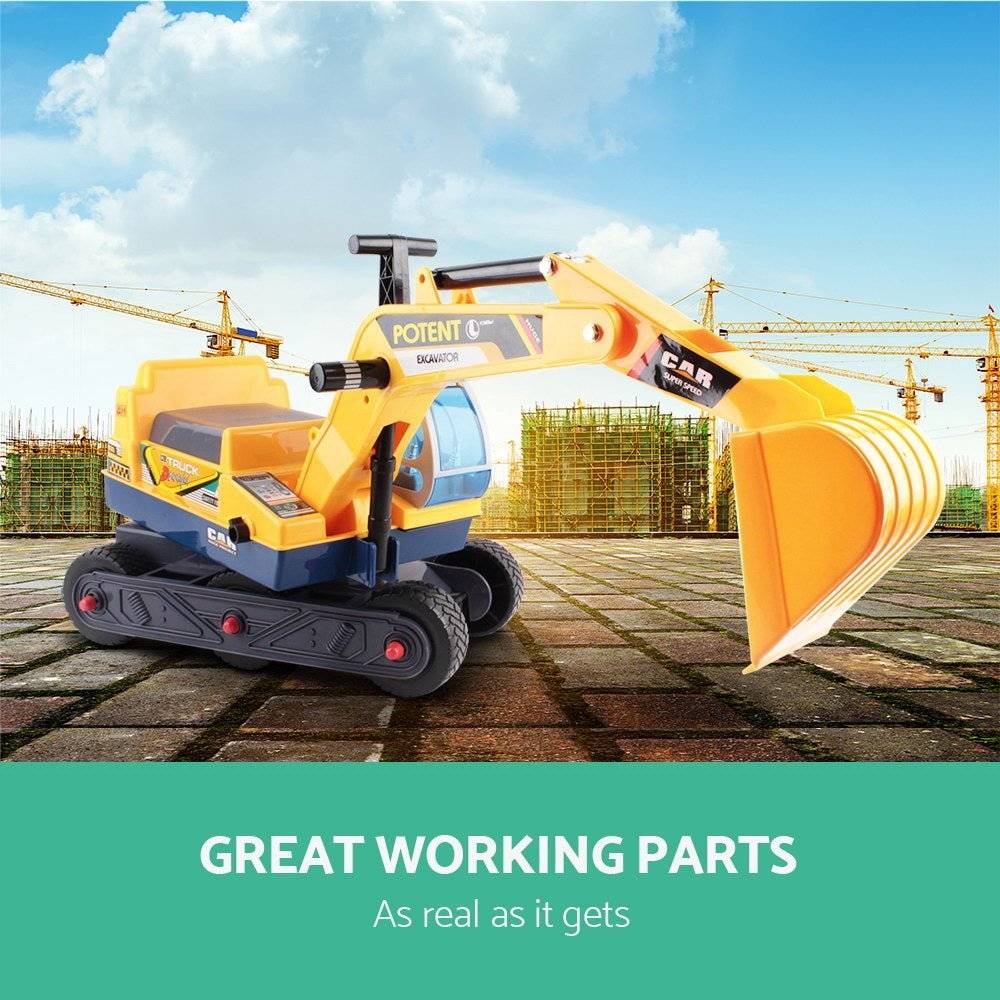 Keezi Kids Ride On Excavator - Yellow - Little Kids Business