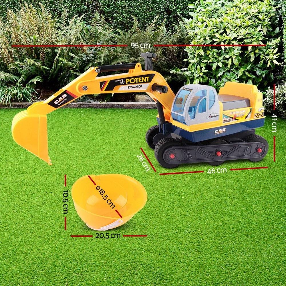 Keezi Kids Ride On Excavator - Yellow - Little Kids Business