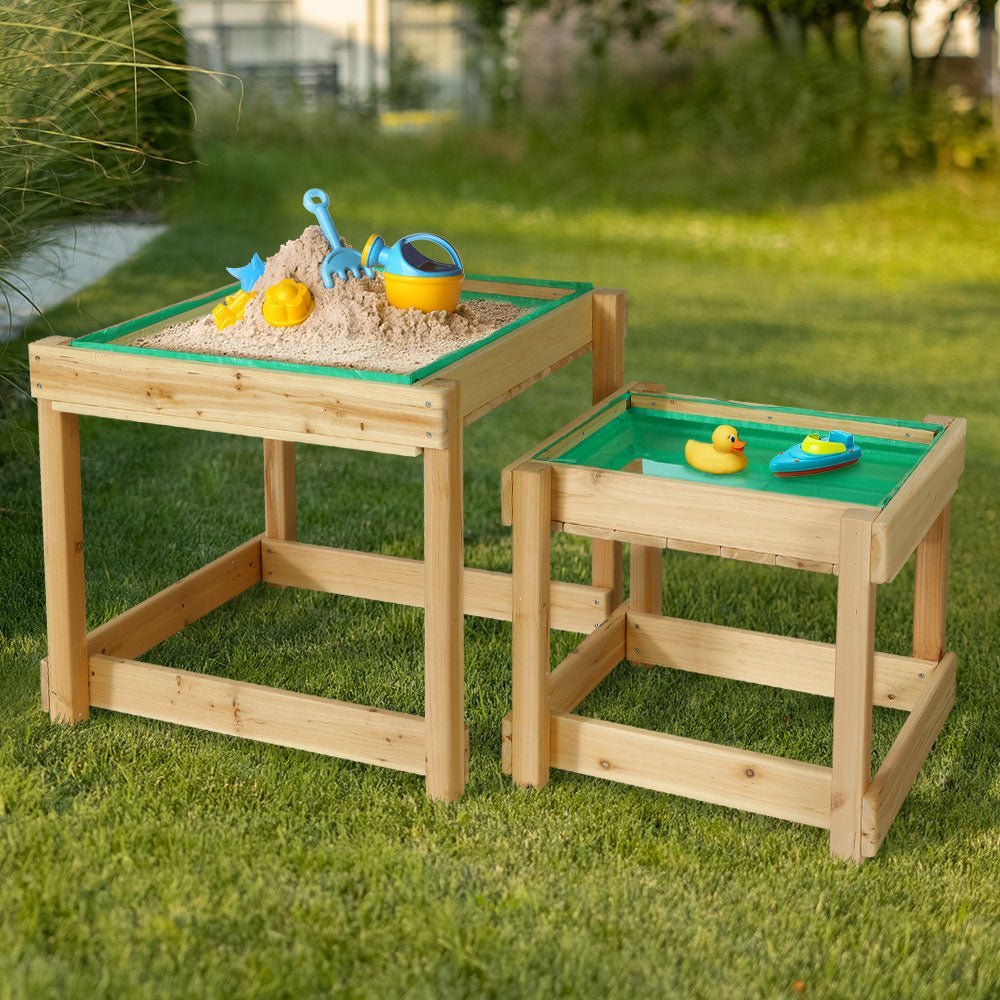 Keezi Kids Sandpit Water Table Set with Cover Children Outdoor Play Equipment - Little Kids Business