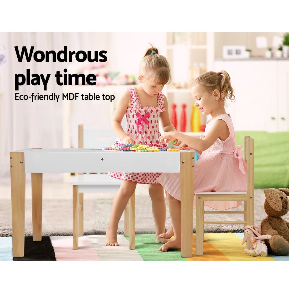 Keezi Kids Table Chair Set Children Storage Study Desk Toy Play Game Chalkboard - Little Kids Business