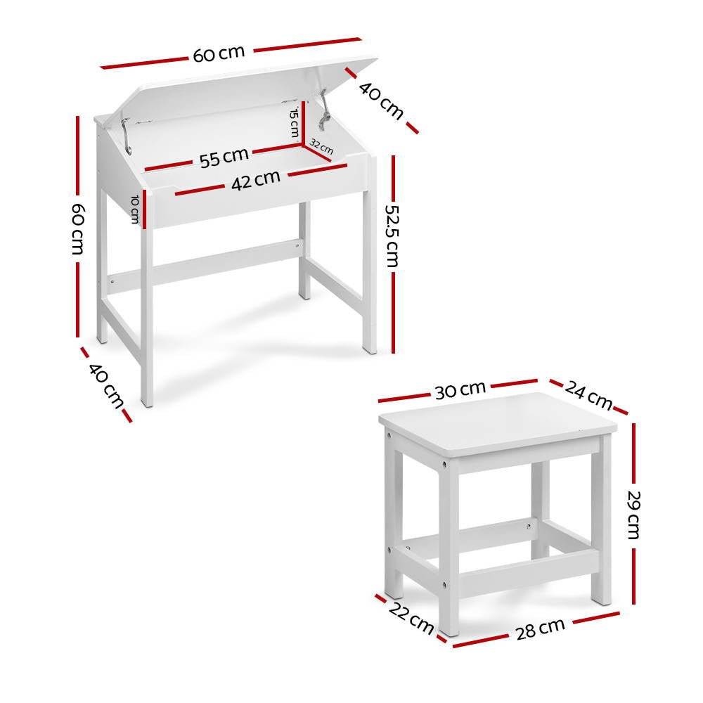 Keezi Kids Table Chairs Set Children Drawing Writing Desk Storage Toys Play - Little Kids Business