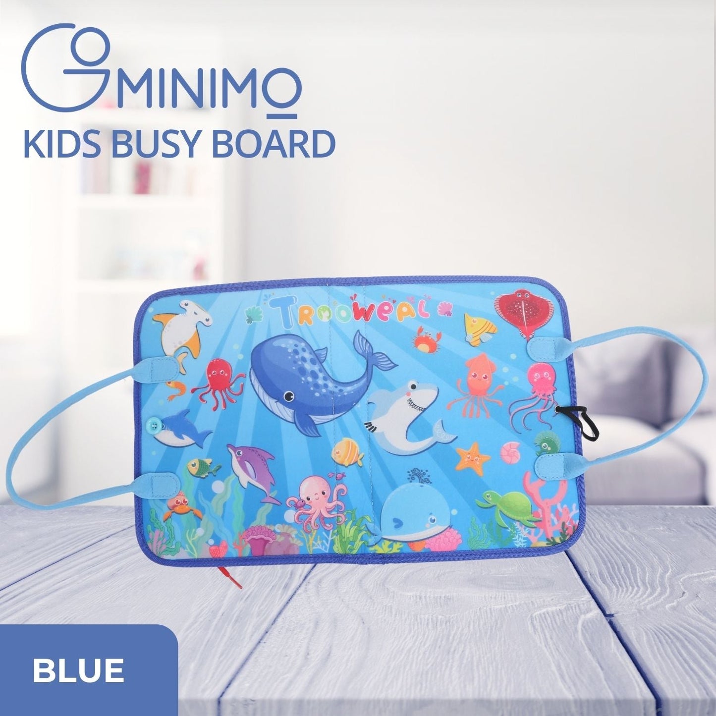 Kids Busy Board Learning Sensory Toy (Blue) - Little Kids Business