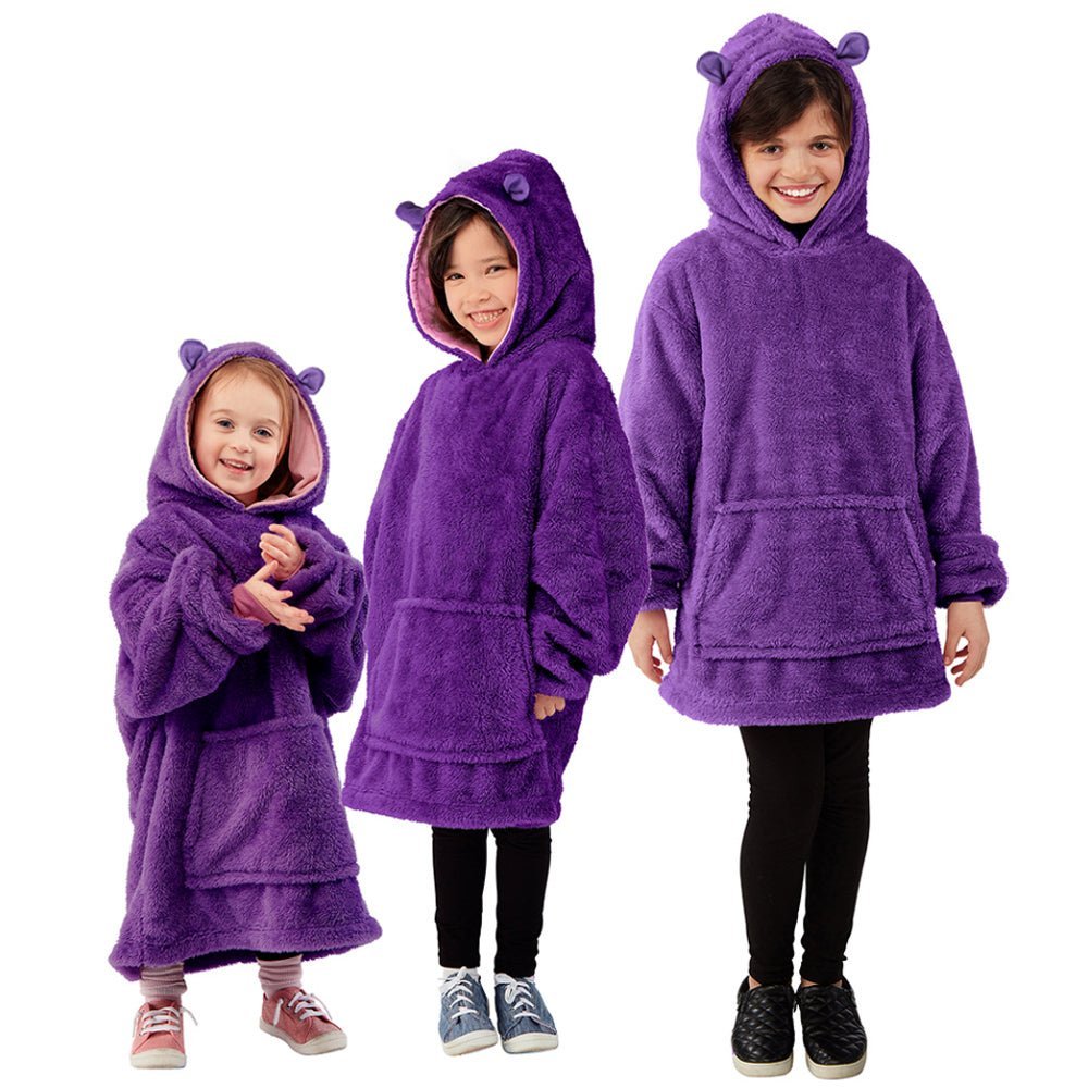 Kids Comfy Blanket Hoodie Ultra Purple Plush - Little Kids Business