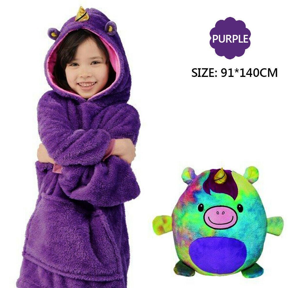 Kids Comfy Blanket Hoodie Ultra Purple Plush - Little Kids Business