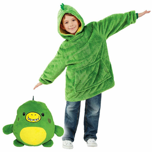 Kids Comfy Green Blanket Hoodie with Plush - Little Kids Business