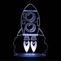 Kids Remote Controlled , Colour Changing Night Light - Rocket - Little Kids Business