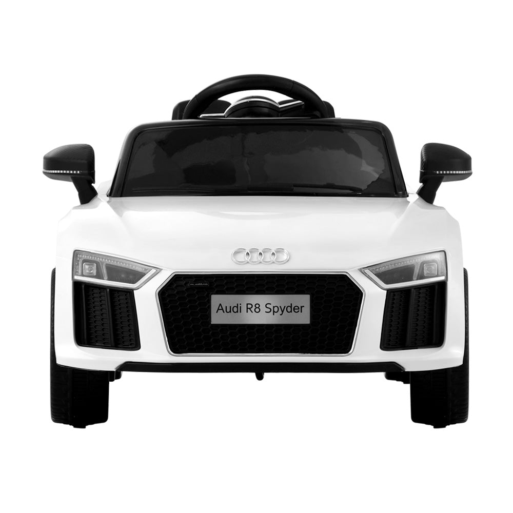Kids Ride On Car Audi R8 Licensed Sports Electric Toy Cars 12V Battery White - Little Kids Business