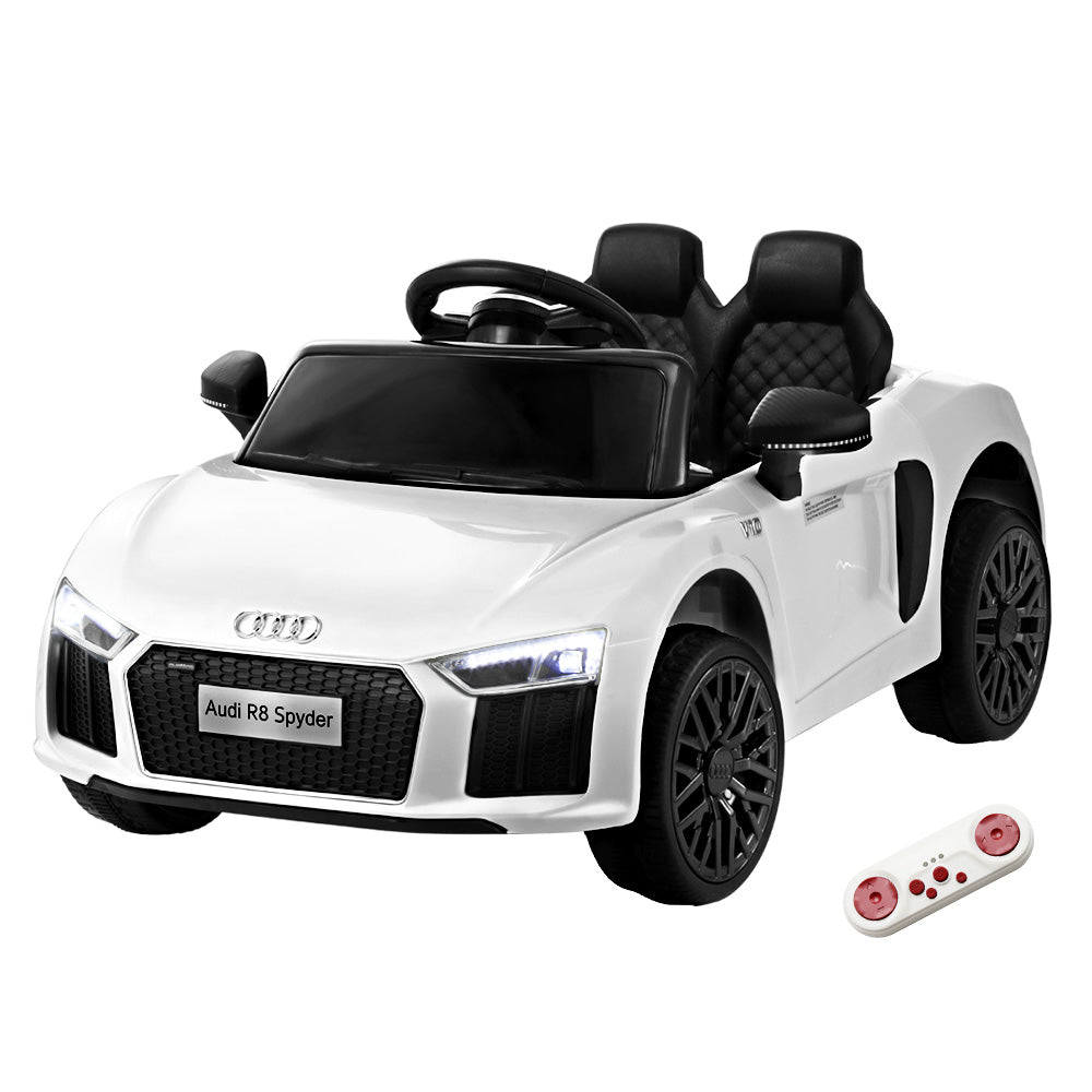 Kids Ride On Car Audi R8 Licensed Sports Electric Toy Cars 12V Battery White - Little Kids Business
