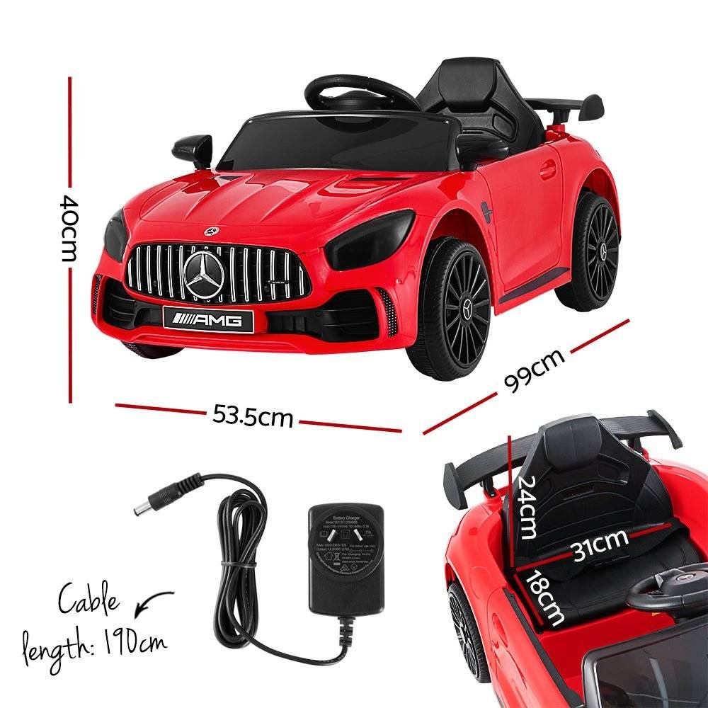 Kids Ride On Car Mercedes-Benz AMG GTR Electric Toy Cars 12V Red - Little Kids Business