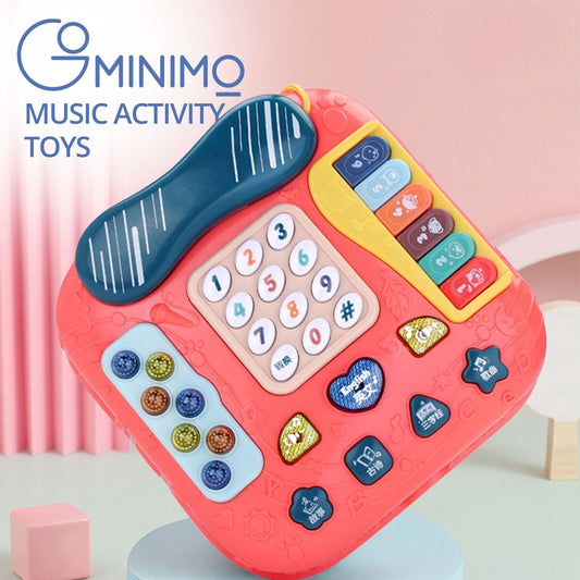 Kids Sensory Toy Telephone and Musical Activity Red - Little Kids Business