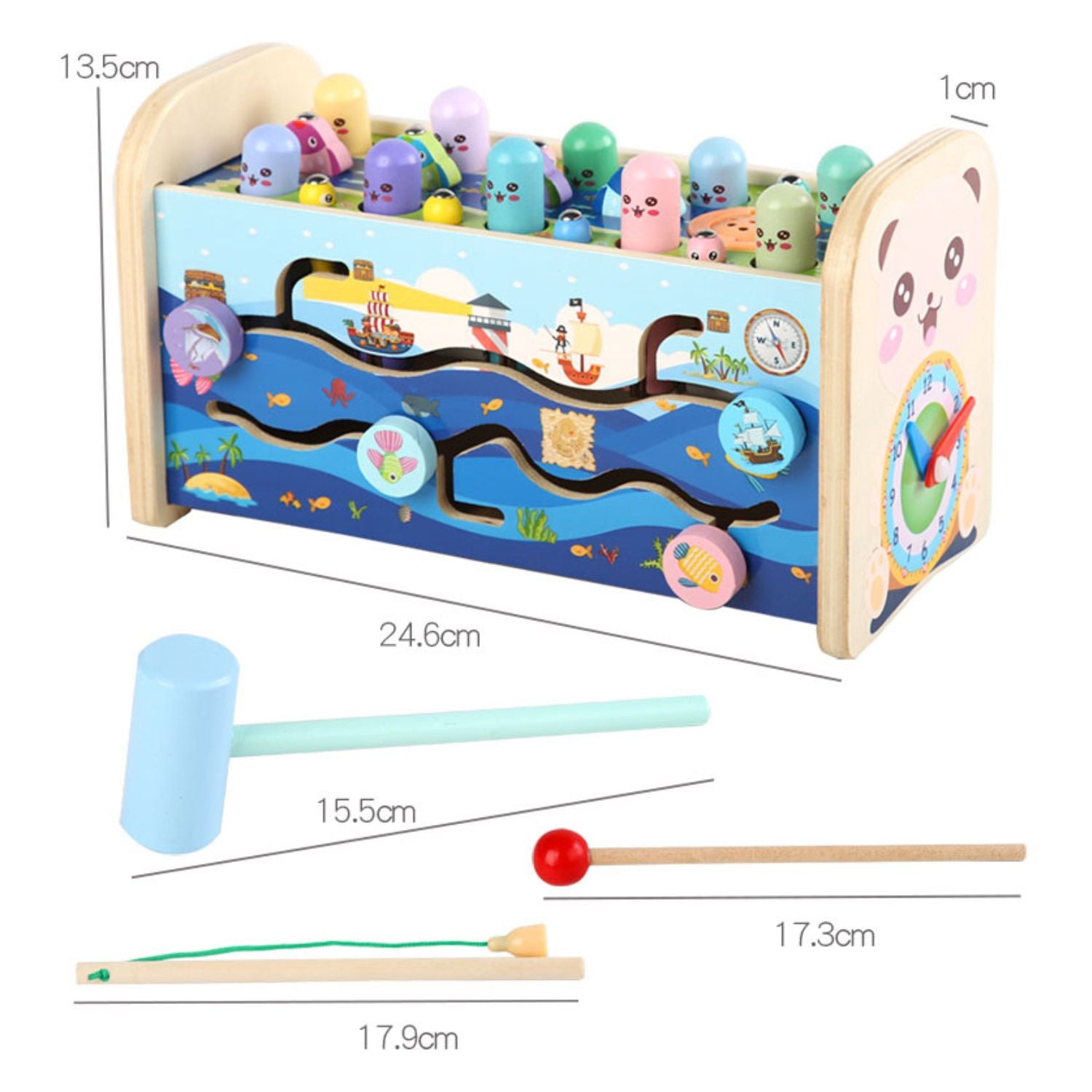 Kids Toddler Montessori inspired Sensory Toy with Music Xylophone Hammering and Fishing Game - Little Kids Business