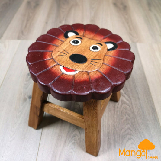 Kids Wooden Stool Lion - Little Kids Business