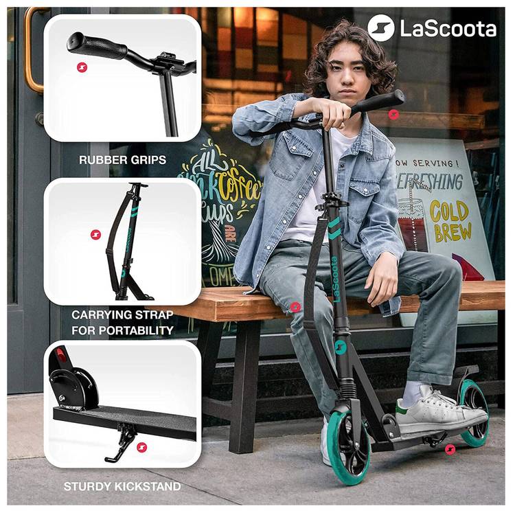 Lascoota Pulse Kick Push Commuter Scooter Teen Adult Aqua - Little Kids Business