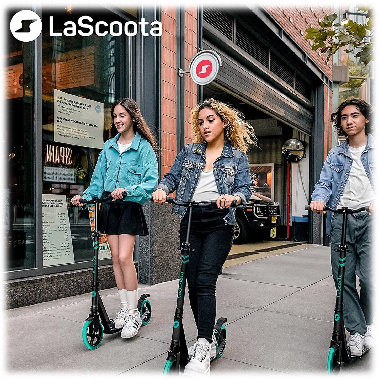 Lascoota Pulse Kick Push Commuter Scooter Teen Adult Aqua - Little Kids Business