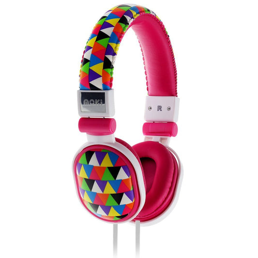 Moki Popper - Triangle Pattern soft cushioned premium DJ Style headphone - Little Kids Business