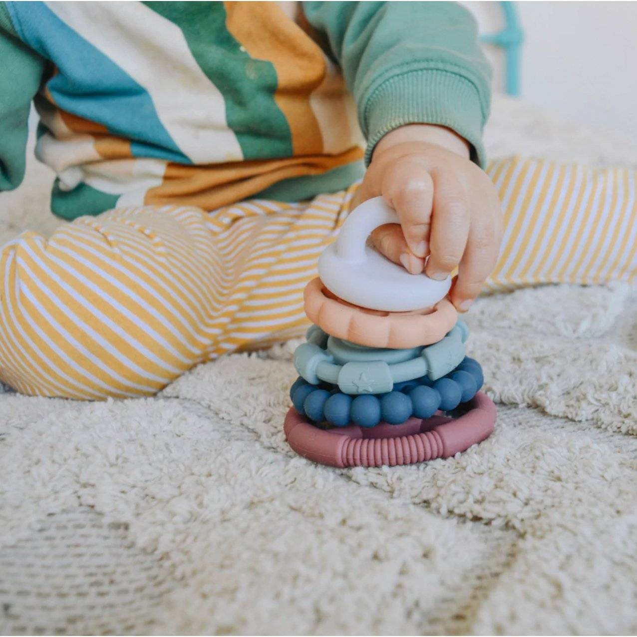 Rainbow Stacker and Baby Teething Toy - Various Colours - Little Kids Business