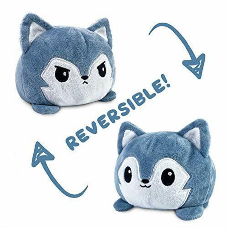Reversible Plushie - Wolf Gray/White - Little Kids Business