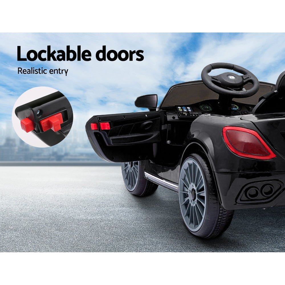 Rigo Kids Ride On Car Electric Toys 12V Battery Remote Control Black MP3 LED - Little Kids Business