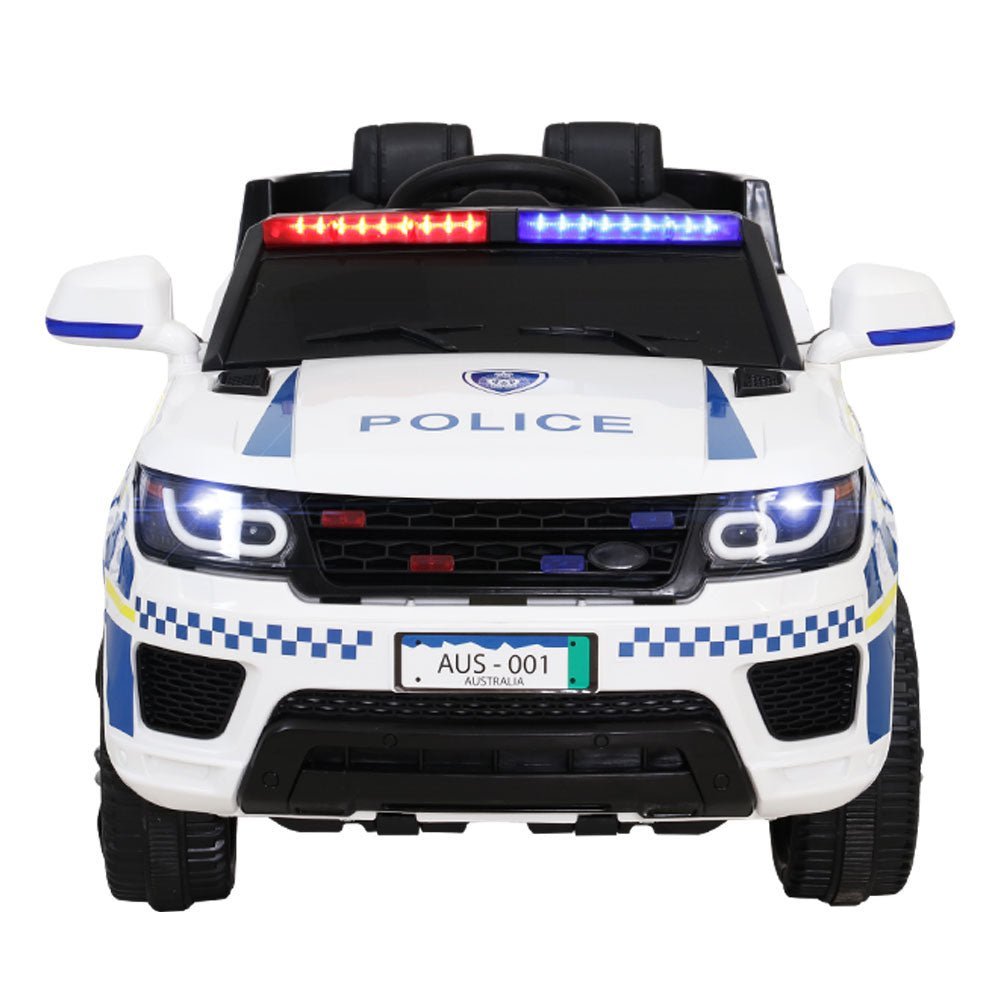 Rigo Kids Ride On Car Inspired Patrol Police Electric Powered Toy Cars White - Little Kids Business