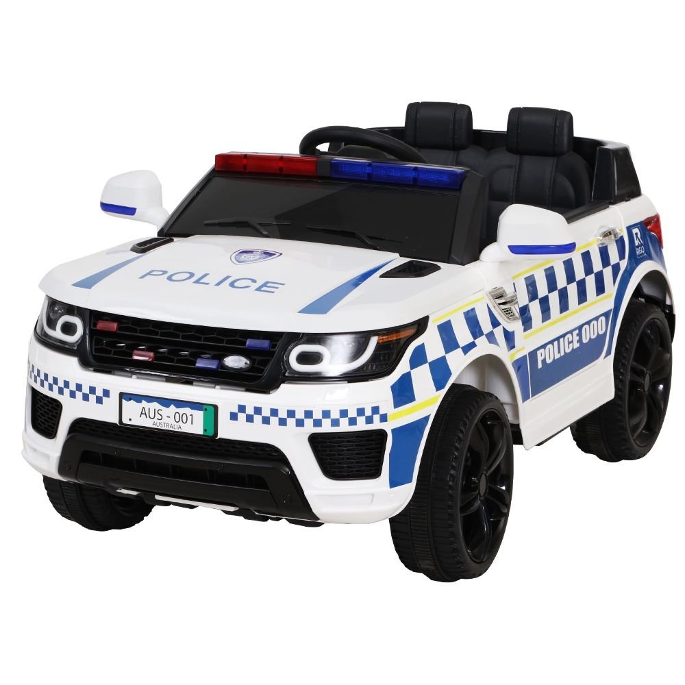 Rigo Kids Ride On Car Inspired Patrol Police Electric Powered Toy Cars White - Little Kids Business