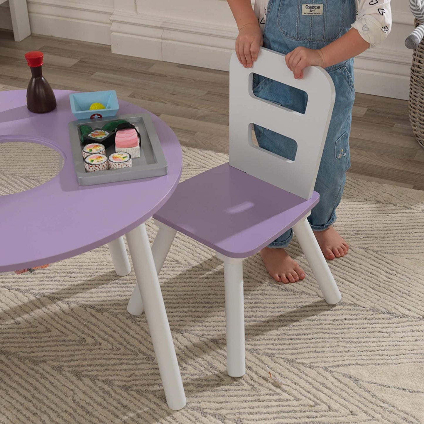Round Table and 2 Chair Set for children (Lavender) - Little Kids Business