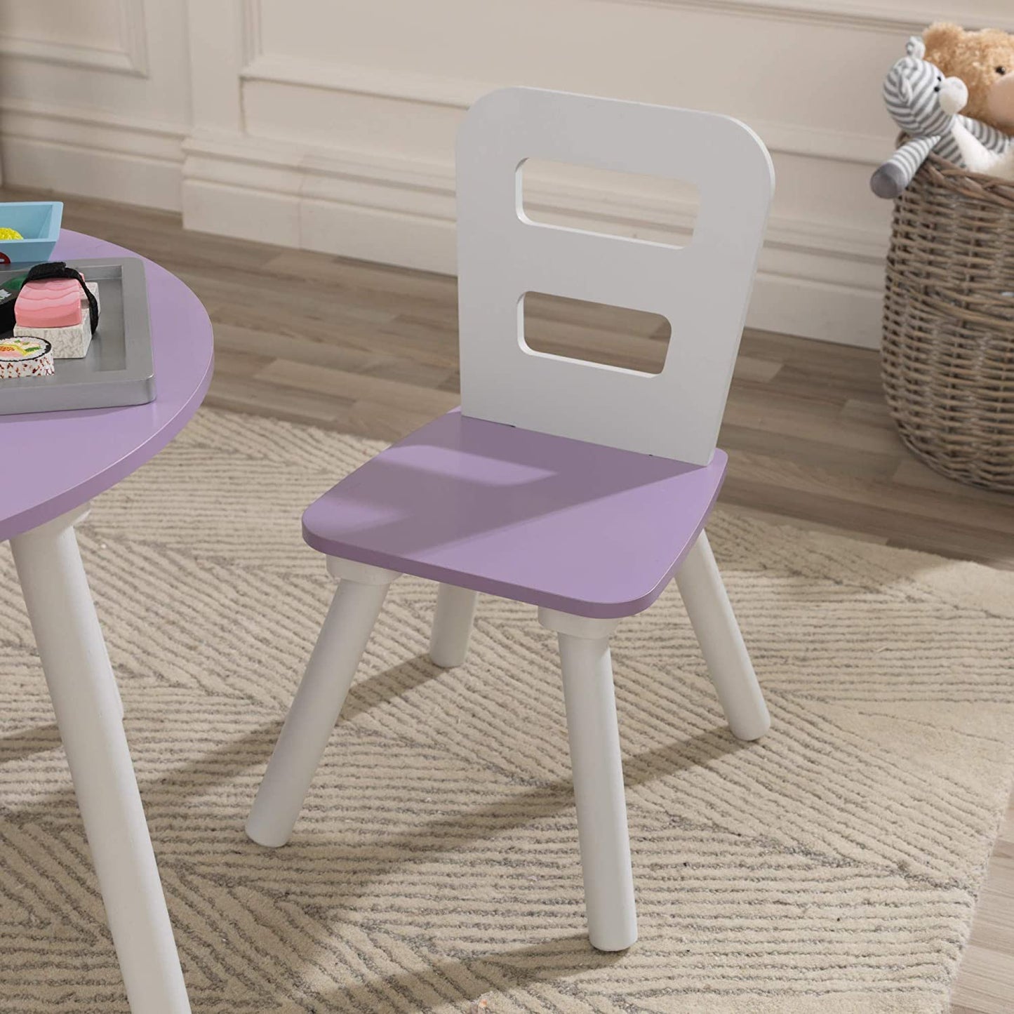 Round Table and 2 Chair Set for children (Lavender) - Little Kids Business