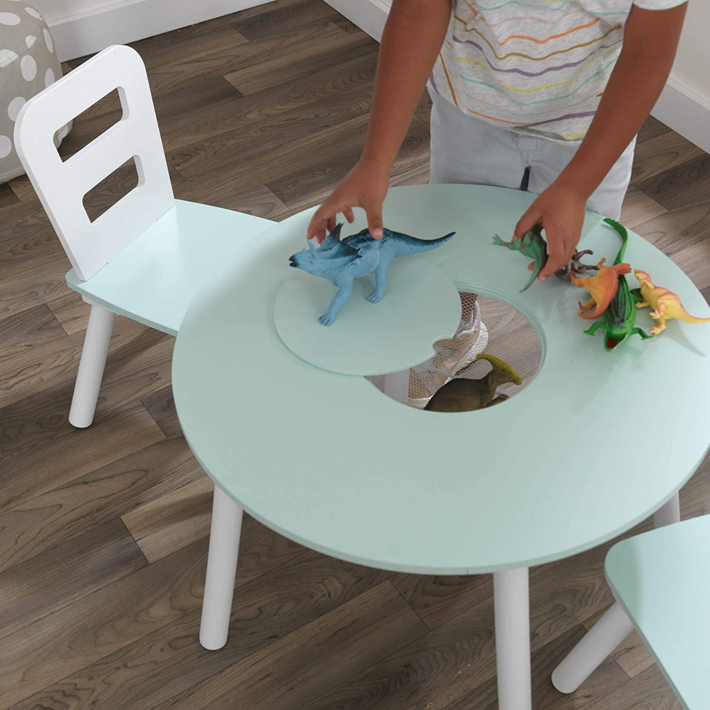 Round Table and 2 Chair Set for children (Mint) - Little Kids Business