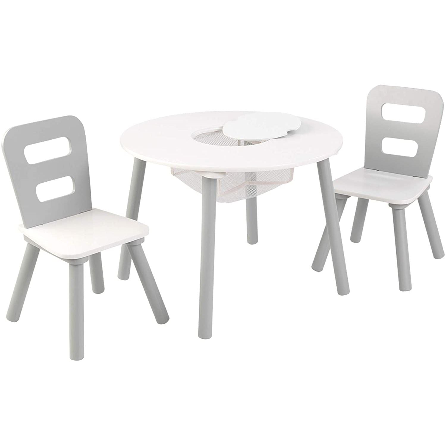 Round Table and 2 Chair Set for kids (Gray) - Little Kids Business