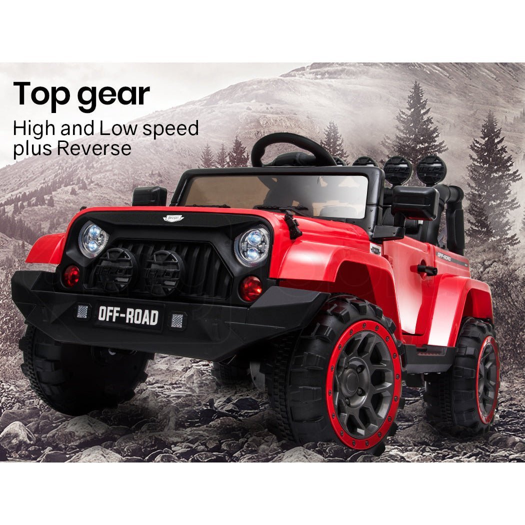 ROVO KIDS Electric Ride On 12V 4WD Jeep Inspired Car Boys Toy Battery Red - Little Kids Business