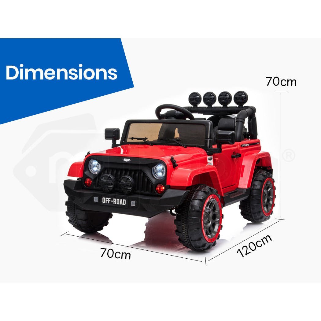 ROVO KIDS Electric Ride On 12V 4WD Jeep Inspired Car Boys Toy Battery Red - Little Kids Business