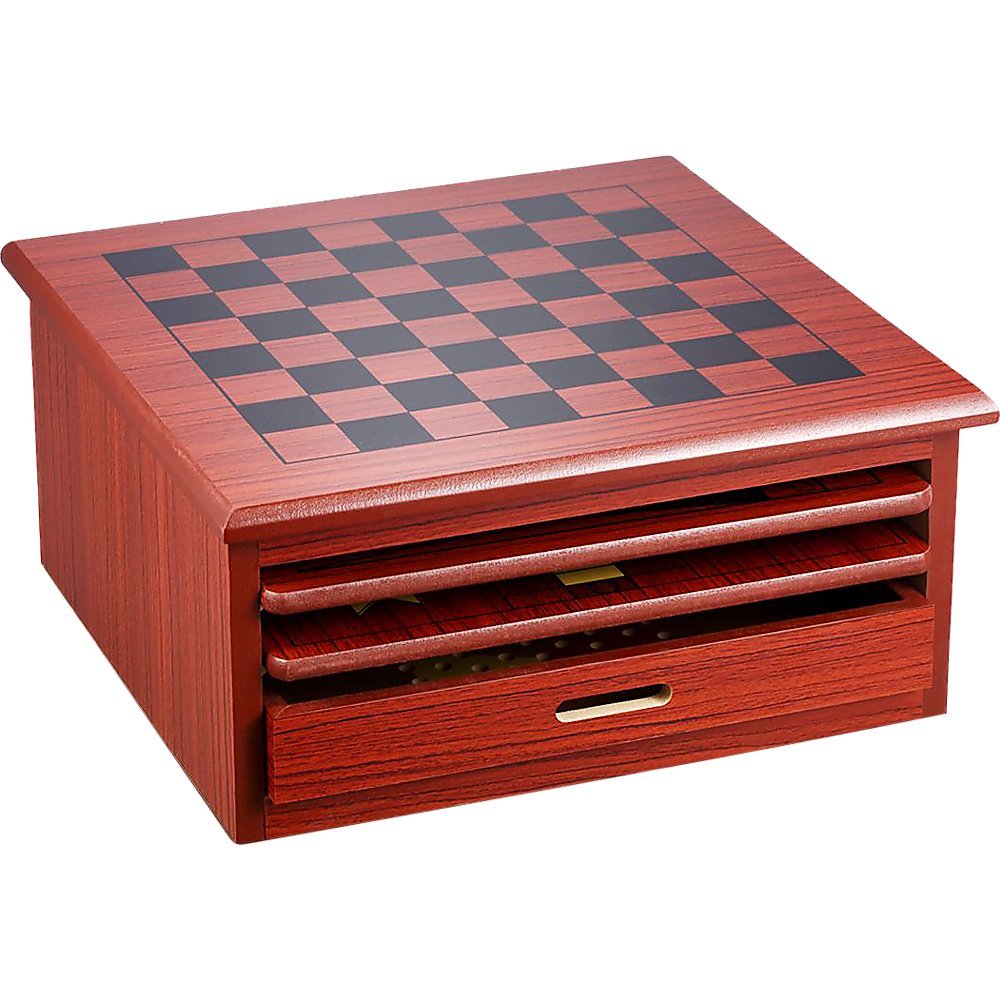 Teenagers Wooden Chess Board Games - 10 in 1 Slide Out Checkers House Unit Set - Little Kids Business