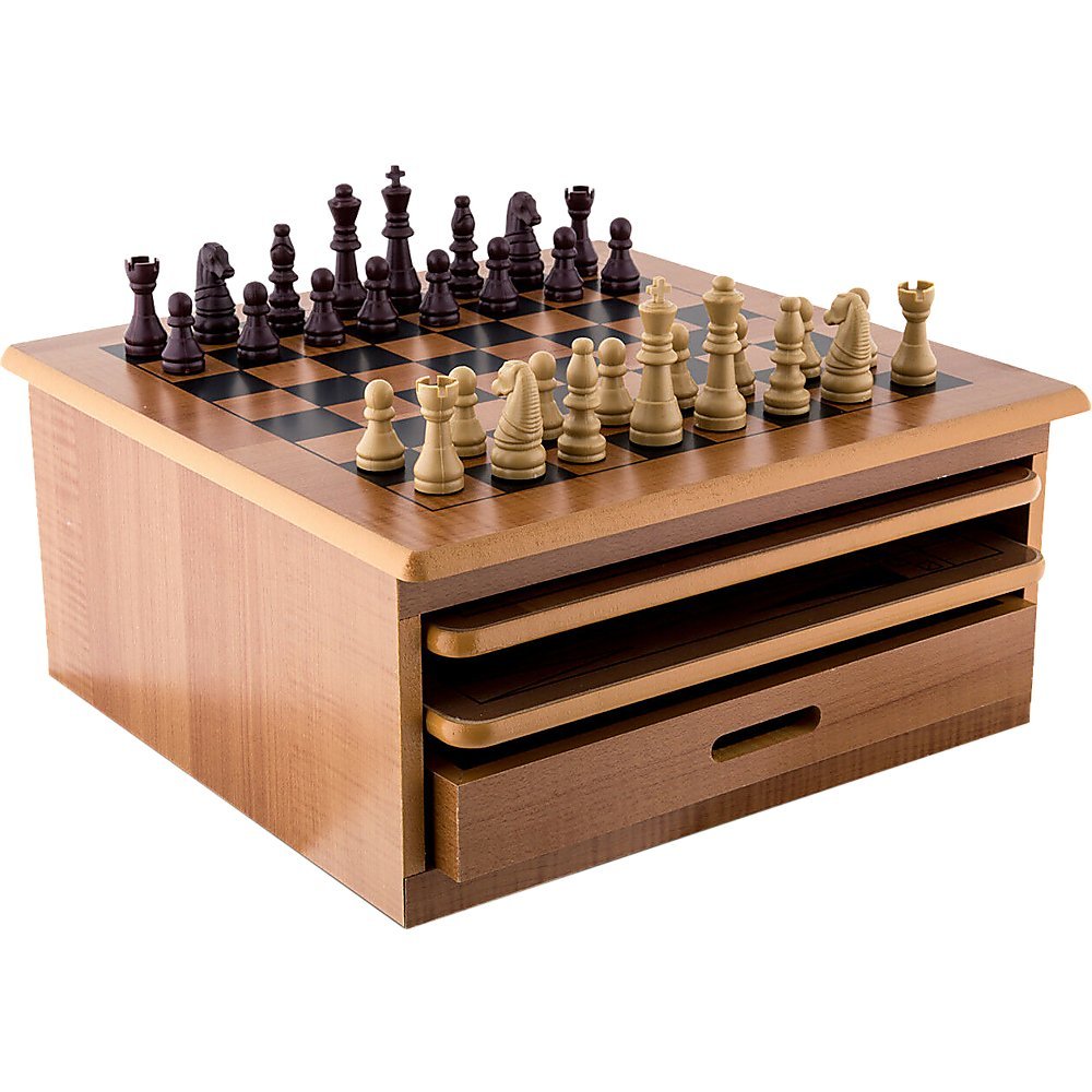 Teenagers Wooden Chess Board Games - 10 in 1 Slide Out Checkers House Unit Set - Little Kids Business