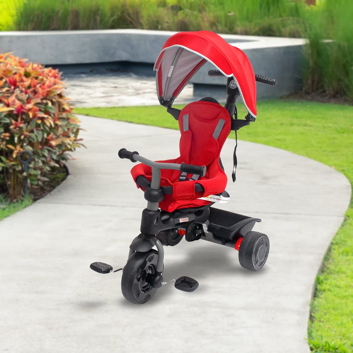 Veebee Explorer 3-stage Kids Trike With Canopy - Red - Little Kids Business