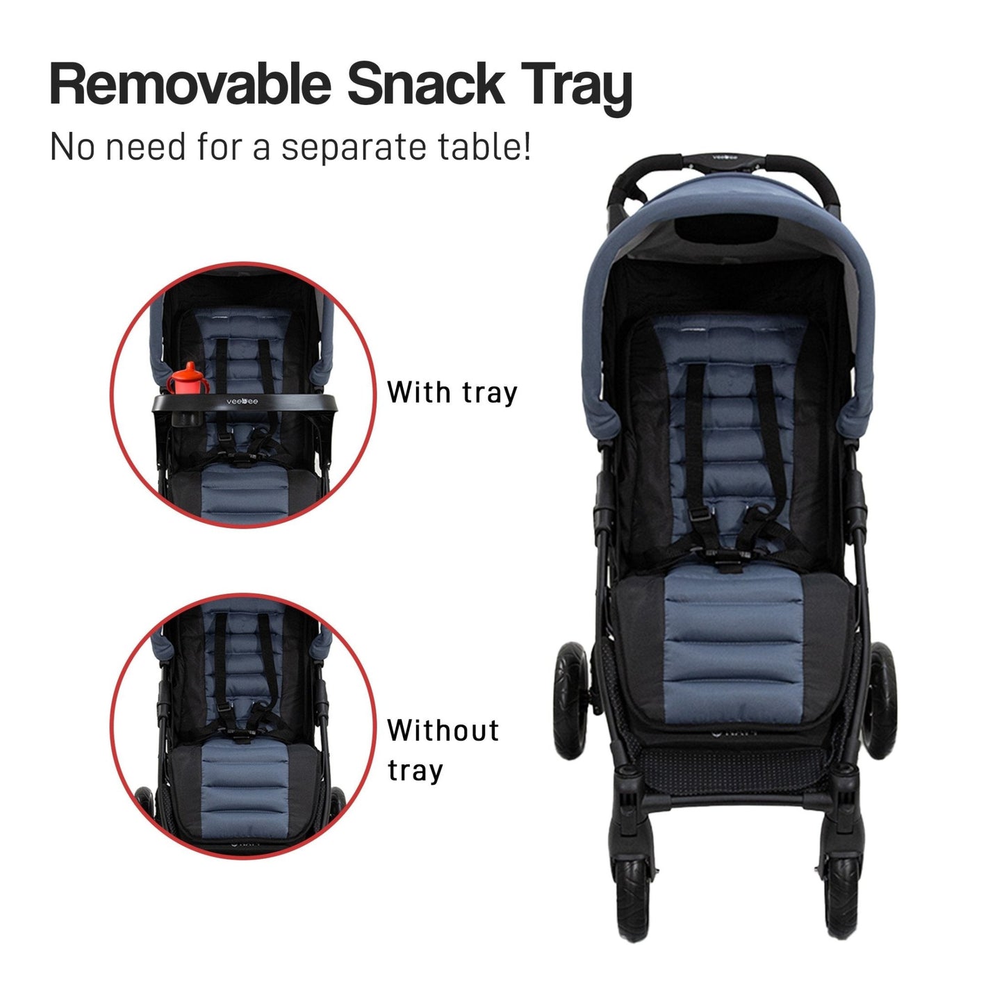 Veebee Nav 4 Stroller Lightweight Pram For Newborns To Toddlers - Glacie - Little Kids Business