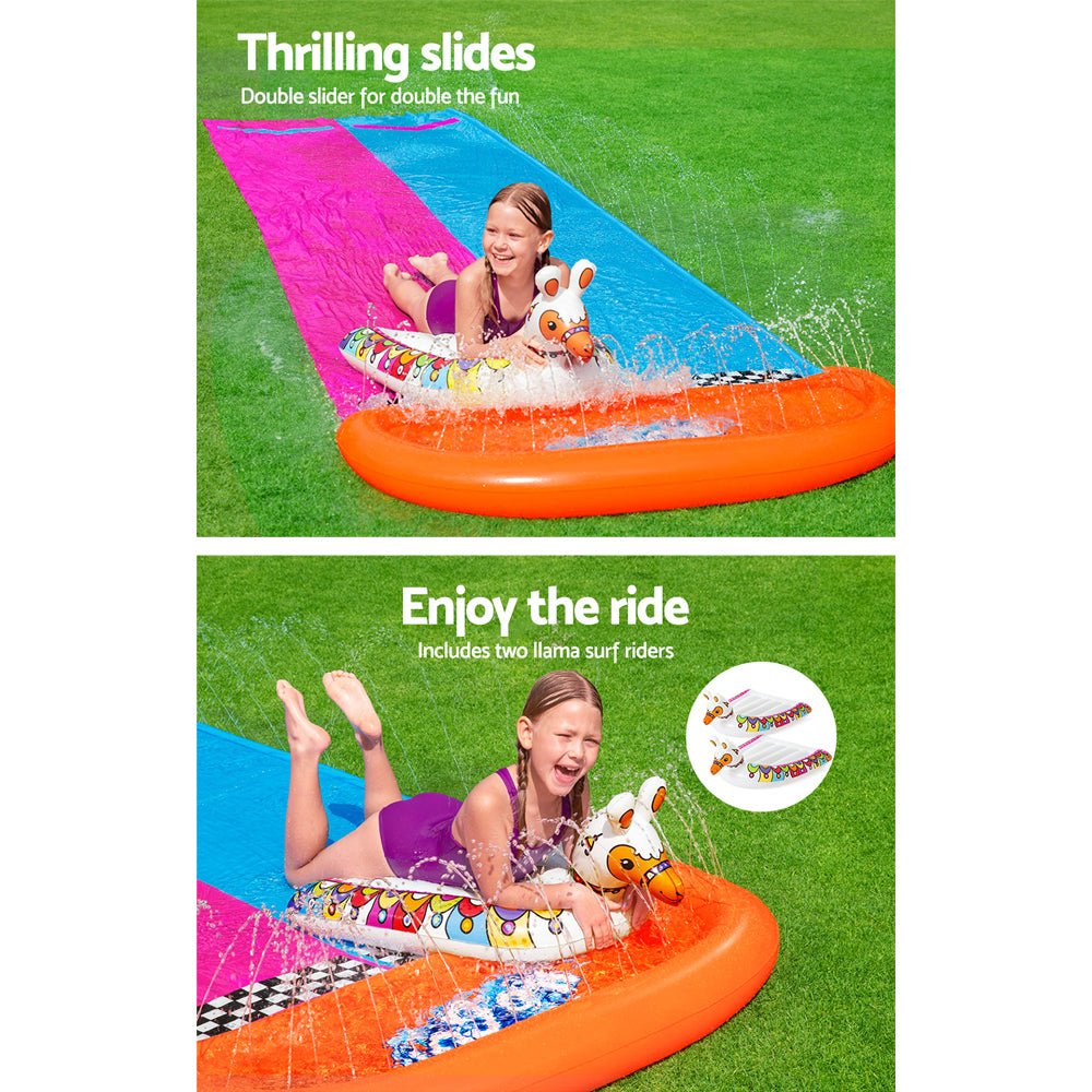Bestway Inflatable Water Slip And Slide 4.88m Kids Rider Splash Toy Outdoor - Little Kids Business