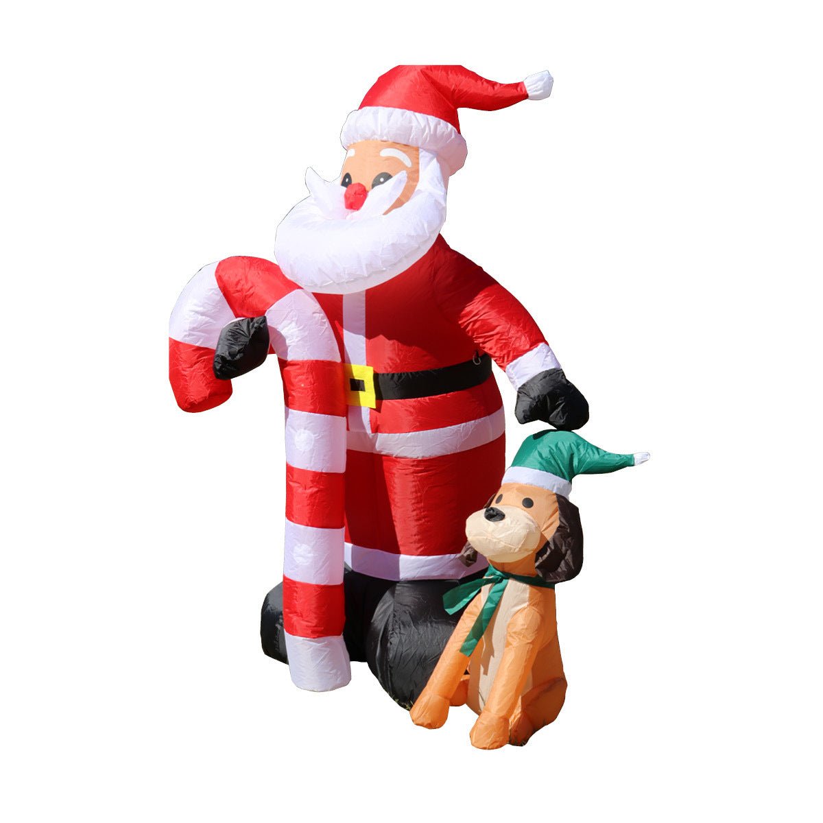 Christmas By Sas 1.7m Self Inflatable LED Santa Dog & Candy Cane - Little Kids Business