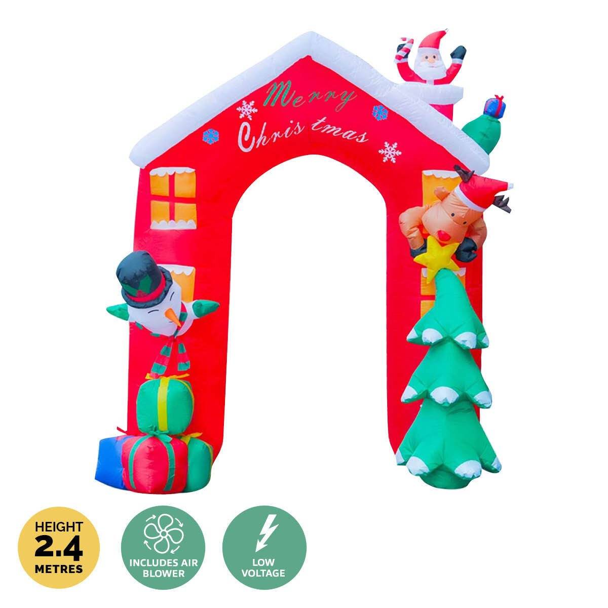 Christmas By Sas 2.4 x 2.09m Christmas Arch Self Inflating Bright LED Lights - Little Kids Business
