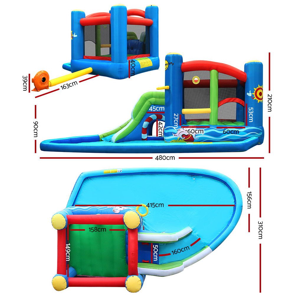 Happy Hop Inflatable Water Jumping Castle Bouncer Kid Toy Windsor Slide Splash - Little Kids Business