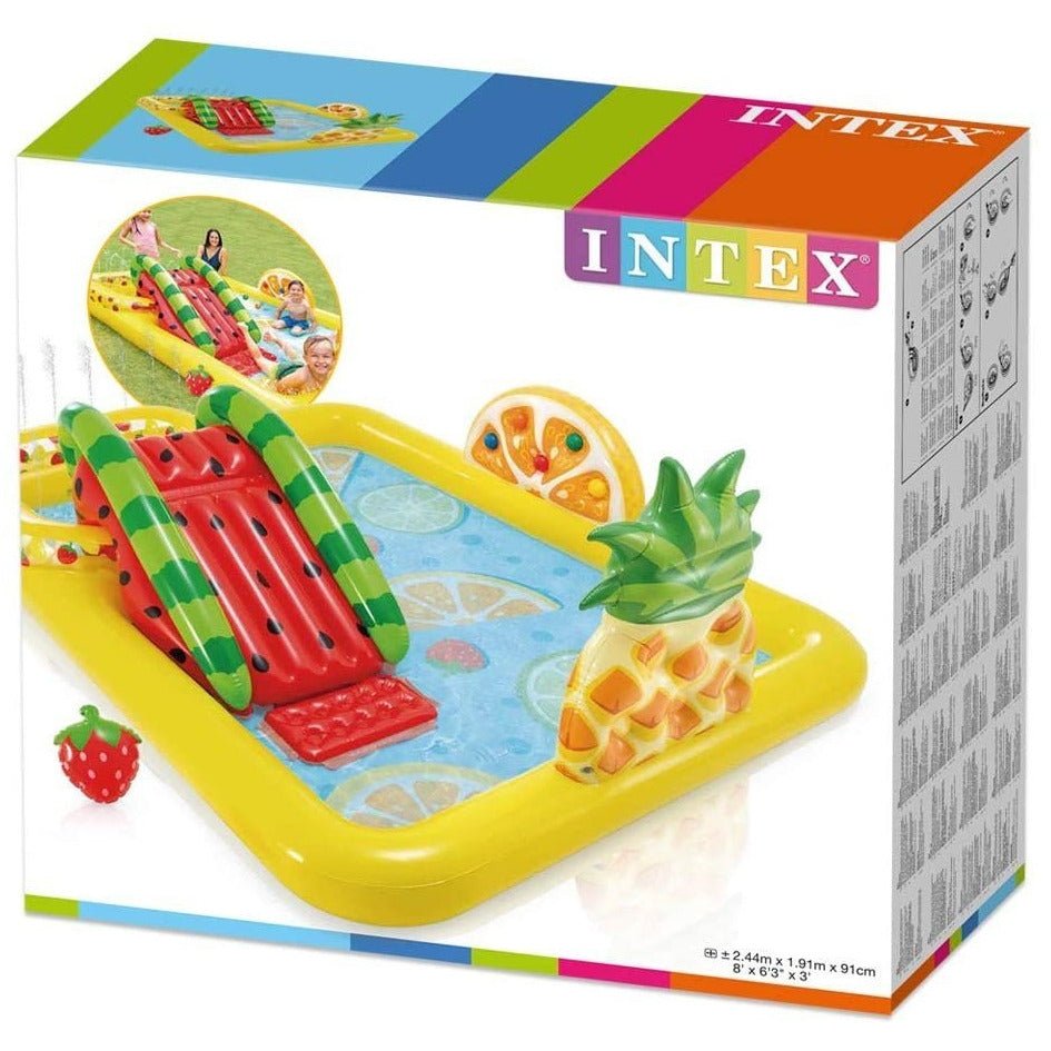 INTEX Fun'N Fruity Inflatable Play Centre Paddling Pool & Water Slide - Little Kids Business