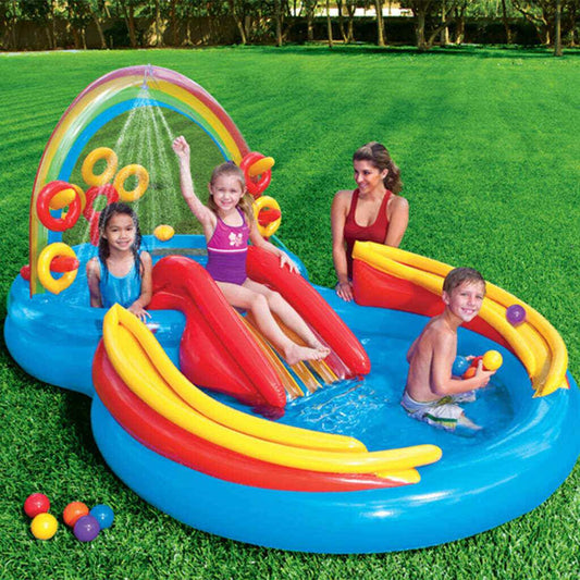 INTEX Inflatable Kids Rainbow Ring Water Play Center Kids - Little Kids Business