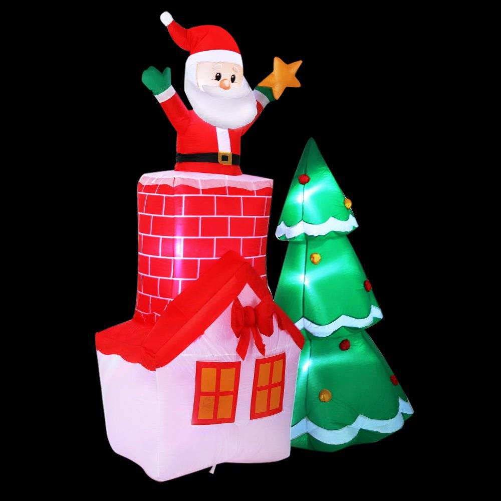 Jingle Jollys 2.2M Christmas Inflatable Santa Tree Lights Outdoor Decorations - Little Kids Business