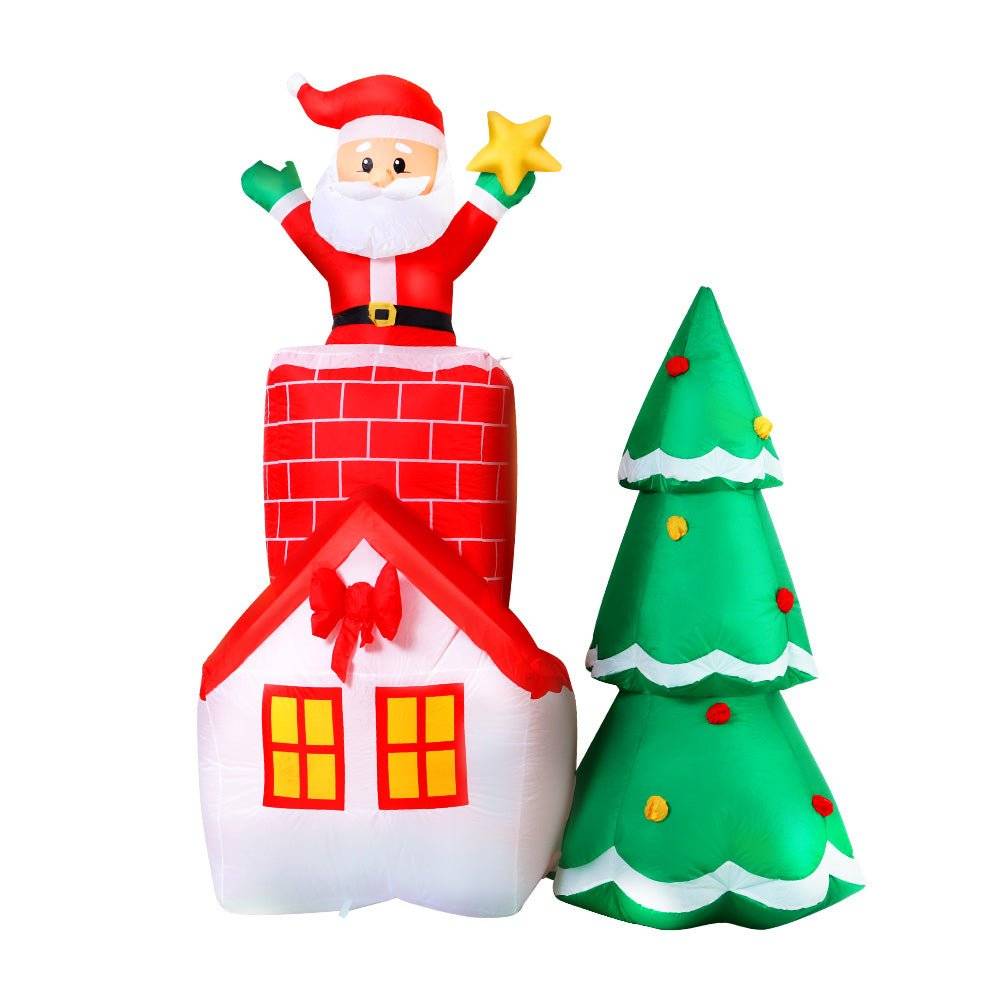 Jingle Jollys 2.2M Christmas Inflatable Santa Tree Lights Outdoor Decorations - Little Kids Business