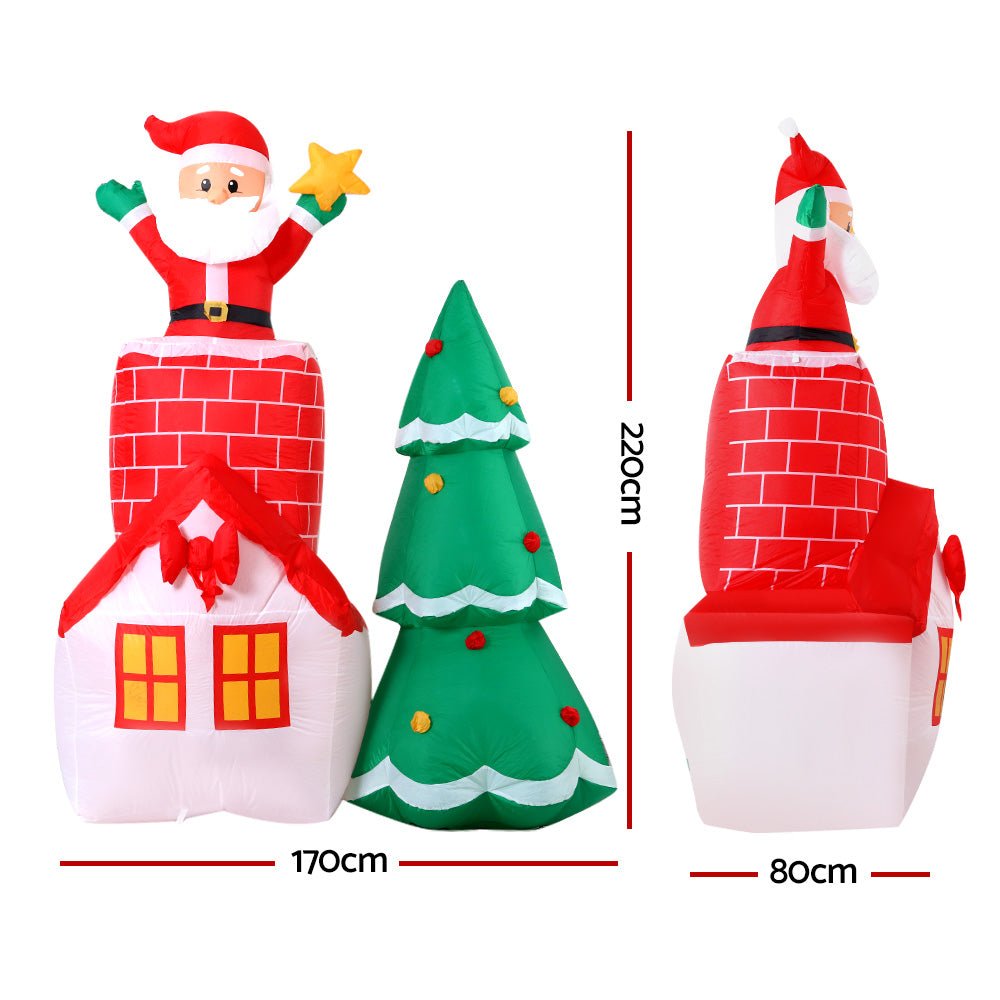 Jingle Jollys 2.2M Christmas Inflatable Santa Tree Lights Outdoor Decorations - Little Kids Business