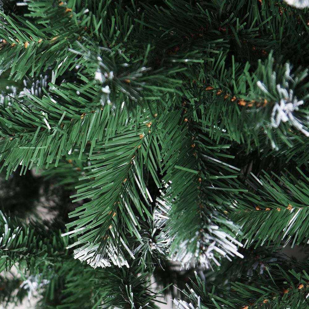 Jingle Jollys Christmas Tree 2.4M Xmas Trees Decorations Snowy Green 1400 Tips - Little Kids Business