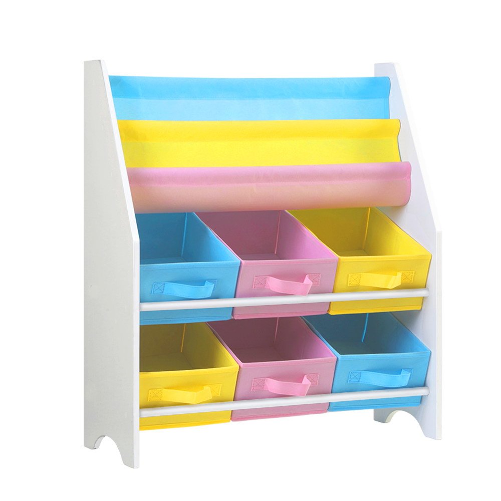 Keezi Kids Bookcase Childrens Bookshelf Toy Storage Organizer 2 Tiers Shelves - Little Kids Business