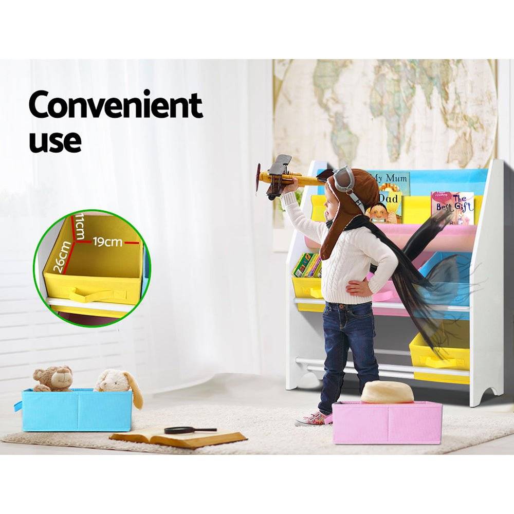 Keezi Kids Bookcase Childrens Bookshelf Toy Storage Organizer 2 Tiers Shelves - Little Kids Business